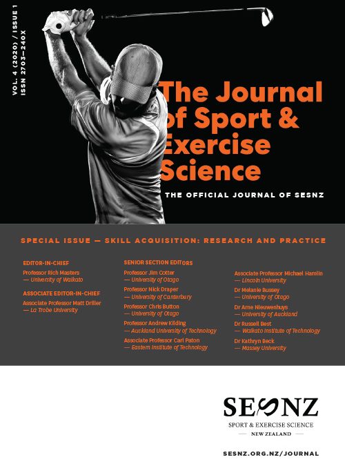 Volume 4 (2020), Issue 1 | Sport and Exercise Science New ...