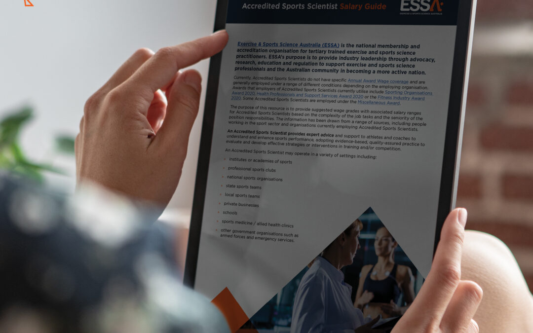 Accredited Sports Scientists to secure pay day with new ESSA salary guide